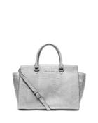 Large Selma Lizard-embossed