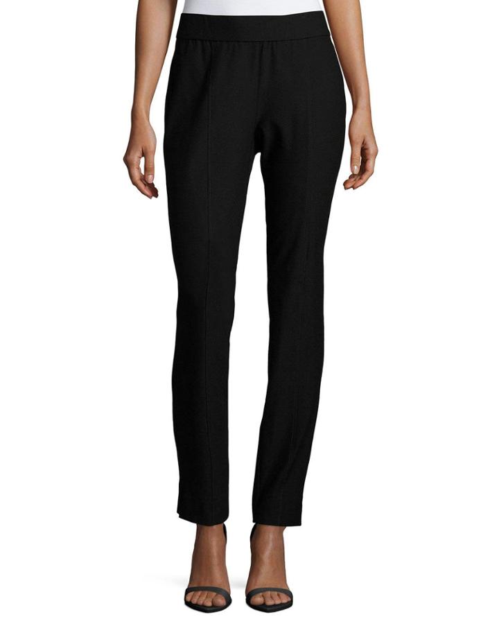 Washable Crepe Slim-leg Pants,