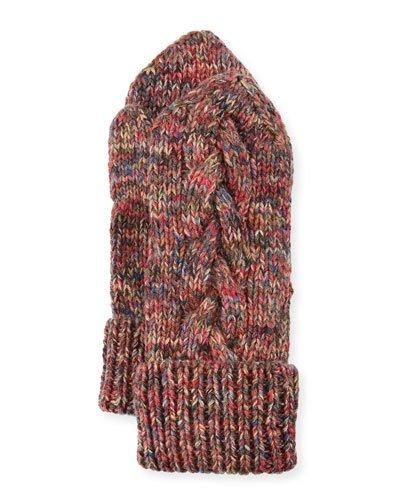 Braided-trim Cashmere Mittens,