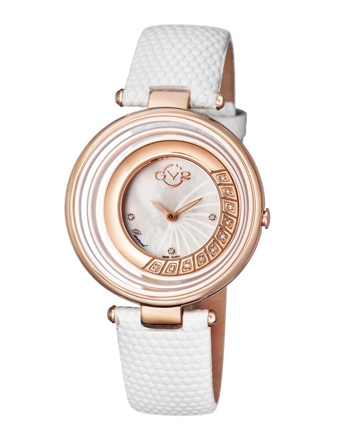 Swiss Quartz Vittorio White Diamond Leather