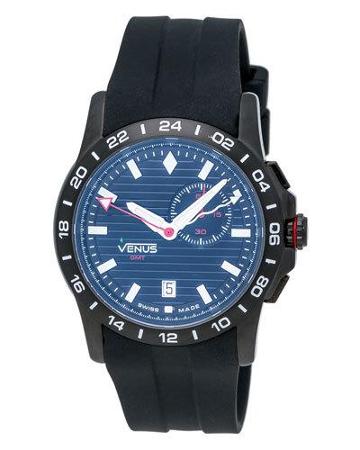 Gmt-alarm Gent Chronograph Watch, Black