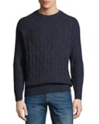 Men's Donegal Cable-knit Crewneck