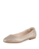 Metallic Leather Ballerina Flat