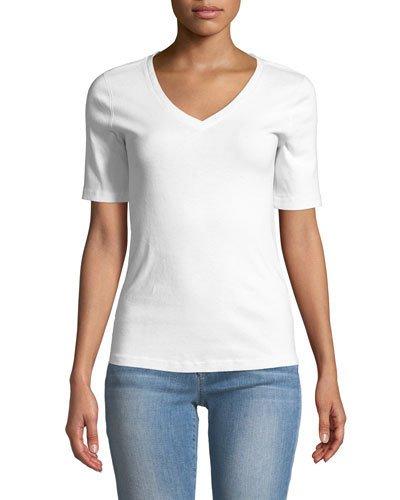 Essential Mid-sleeve V-neck Tee