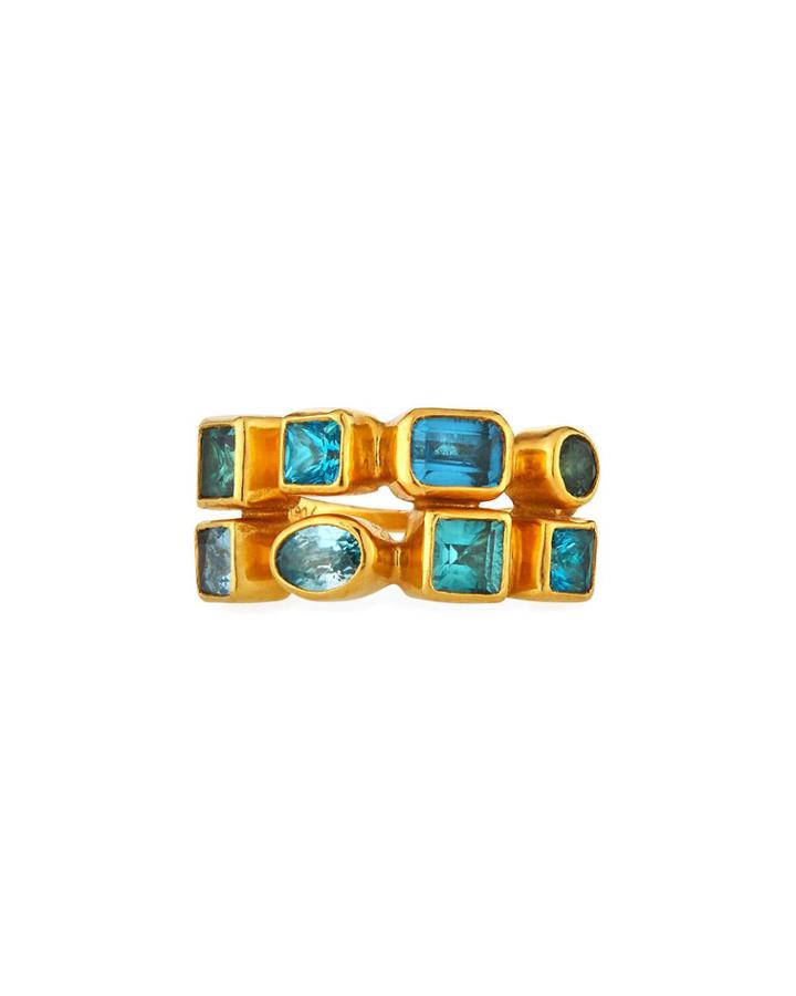 One-of-a-kind 2-row Stone Ring,