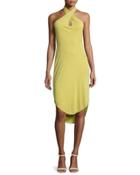 Sleeveless Crisscross-front Sheath Dress,