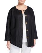 Plus Size Asymmetric Long-sleeve