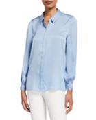 Button-down Silk-blend Blouse