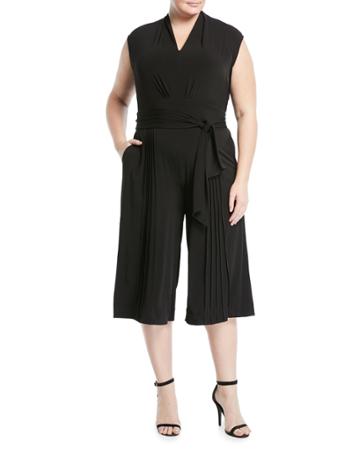 Pintucked Wide-leg Jumpsuit,