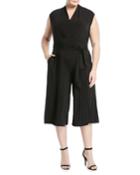 Pintucked Wide-leg Jumpsuit,