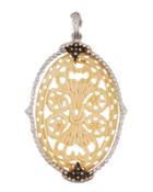 New World Diamond & Bone Oval Pendant