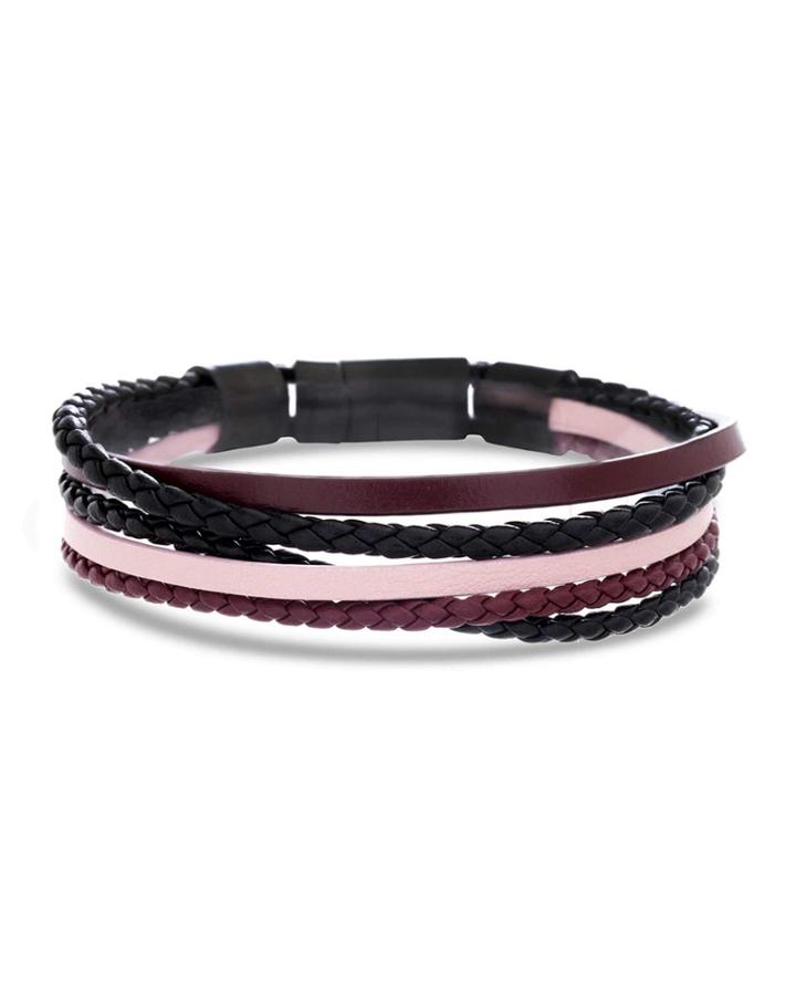 Men's Five-row Multicolor Braided Leather Bracelet