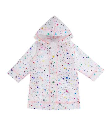 Girl's Foil Dot Print Transparent Raincoat,