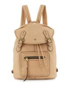 Jaylin Leather Backpack, Almond