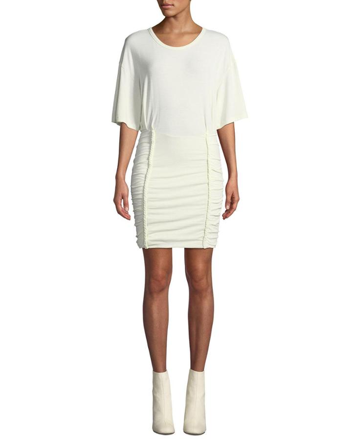 Speedy Scoop-neck Tee Dress With Braided Details