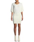 Speedy Scoop-neck Tee Dress With Braided Details