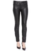 Waxed-front Paneled Denim Jeans