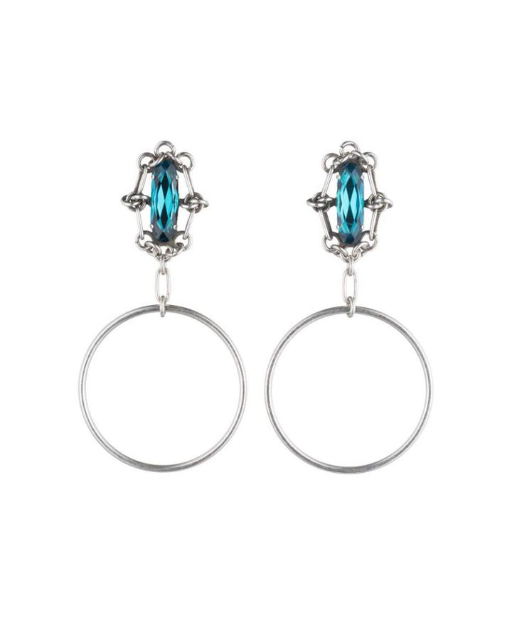 Adelaide Blue Zircon Hoop Earrings