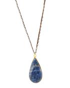 Marlow Long Beaded Sodalite Pendant Necklace