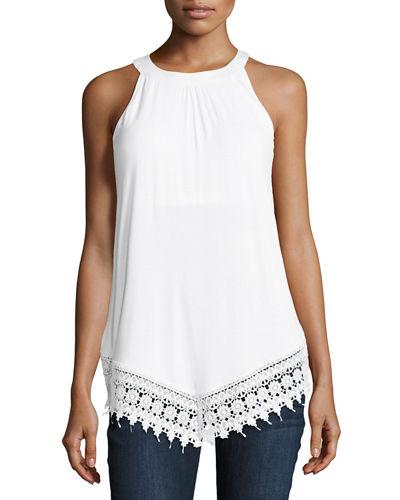 Lace-trimmed Sleeveless Tank