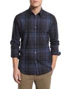 Zack Ps Multi-plaid Sport Shirt, Inkwell