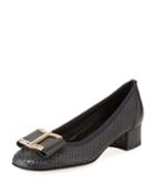 Ramzi Laser-cut Bow Pumps, Navy