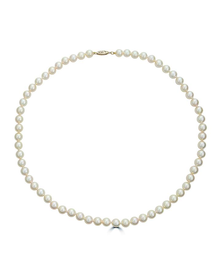 14k Yellow Gold Akoya Pearl Necklace,