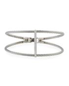 Split-cable & Linear Diamond Pave Bracelet, Gray