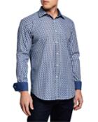 Men's Shaped-fit Pattern Stripe Woven