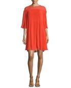 Savoy Half-sleeve Pleated Cocktail Dress