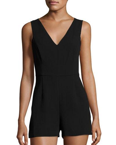 Crepe V-neck Romper