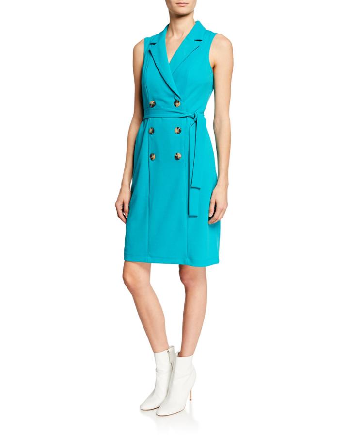 Double-breasted V-neck Coat Dress