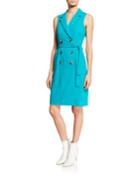 Double-breasted V-neck Coat Dress
