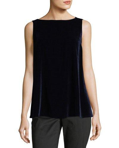 Toni Sleeveless Velvet Combo Blouse