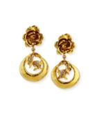 Golden Flower Clip-on Earrings