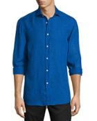 Solid Linen/cotton Long-sleeve Sport