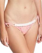 Floral-print California Tie-side Swim Bottom, Pink