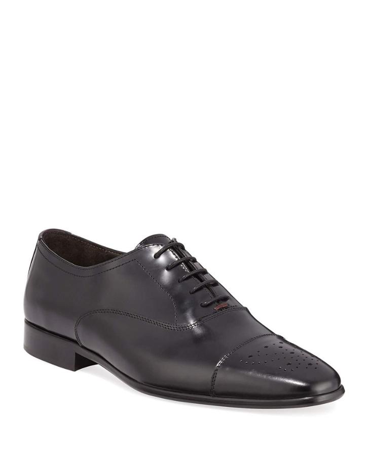 Men's Cole Medallion-toe Leather Oxfords