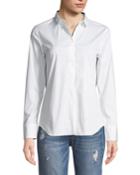 Button-front Poplin Blouse