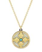 18k Mosaic Cross Pendant Necklace