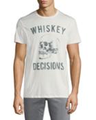 Men's Whiskey Decisions Skull Crewneck Short-sleeve Jersey Tee