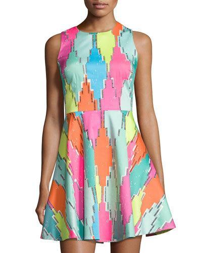 Diamond Blocks Cotton-blend Dress, Pink