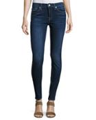 Skinny Dark-wash Cropped Jeans, Bright Cherry Hills
