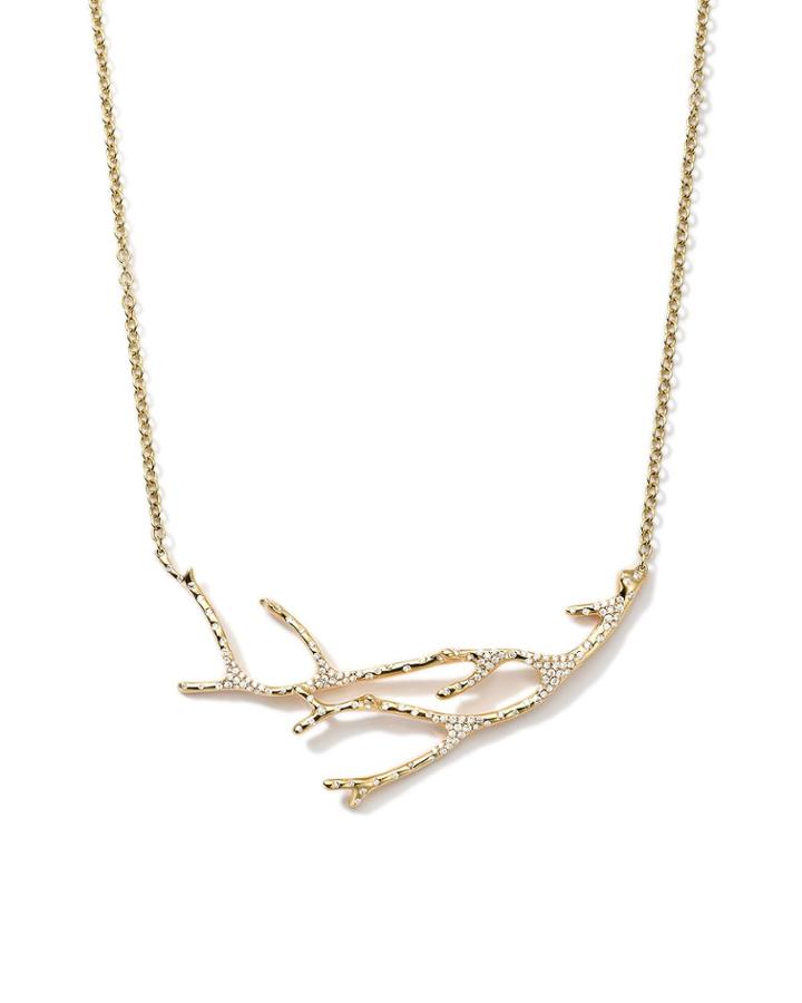 18k Stardust Branch Necklace W/ Diamonds
