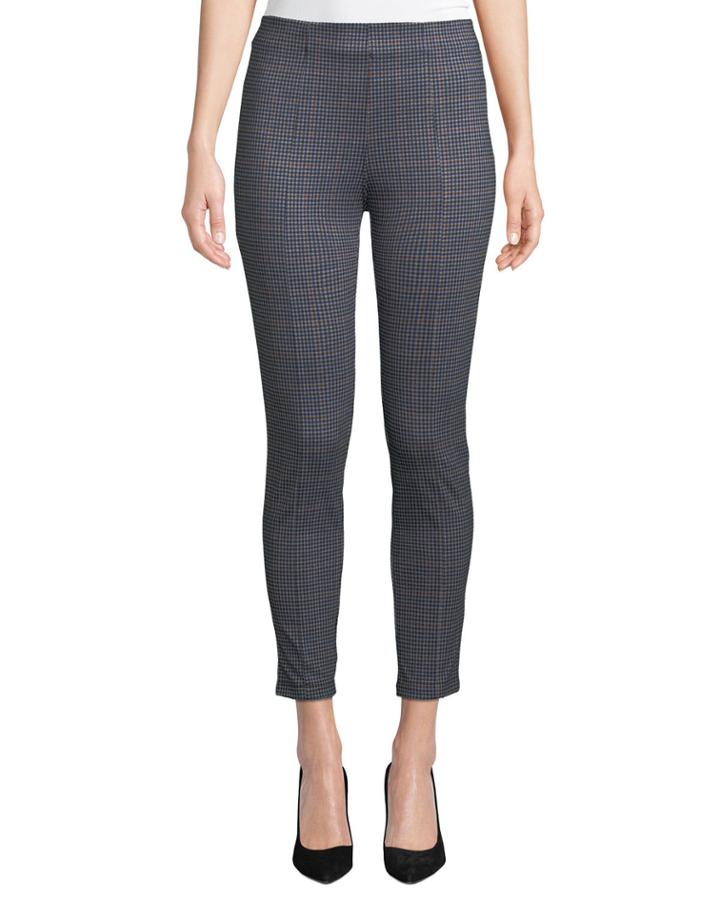 Pintucked Check-plaid Crop