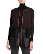 Mixed Media Sleeveless Jacket
