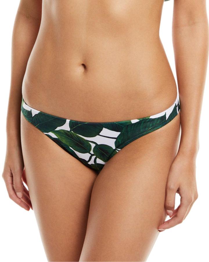 St. Lucia Leaf-print Swim Bikini Bottoms