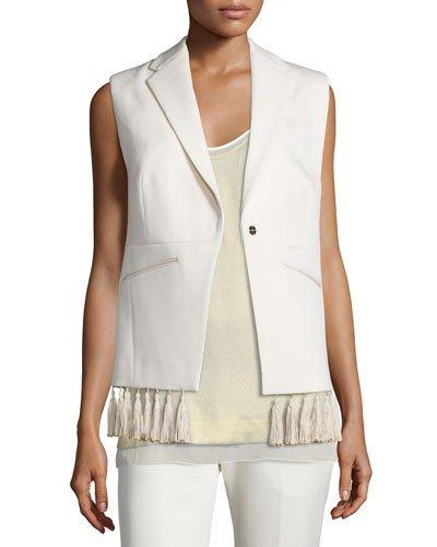 Tassel-trim Crepe Vest