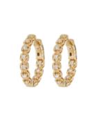 14k Diamond Illusion-set Hoop Earrings