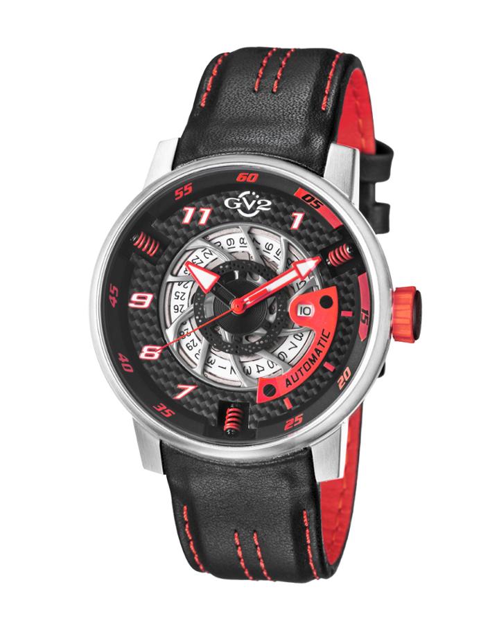 Men's Automatic-self-wind Motorcycle Sport Black Leather